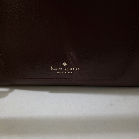 kate spade Burgundy Leather Mini Backpack with Heart Clasp - Picture 4 of 6